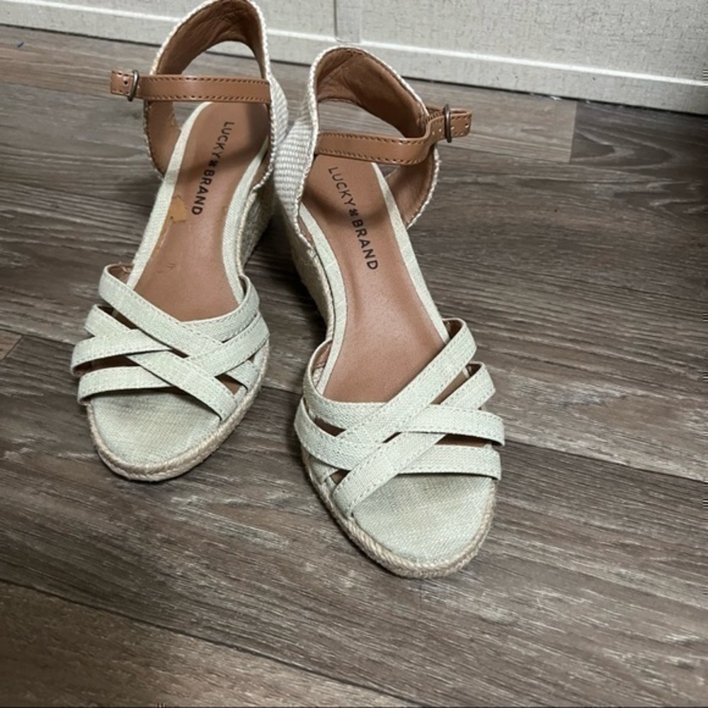 Lucky Brand kalessie espadrille wedge sz 6.5